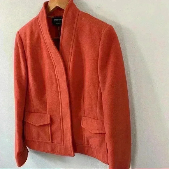Jones New York stretch orange jacket with pockets - Picture 2 of 4